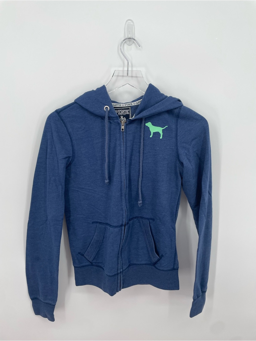 Victoria’s Secret PINK Blue Zip Up Hoodie Sweatshirt